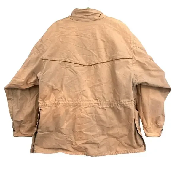 VTG Outback Field Jacket Lg Tan Canvas Western Ranch Barn Coat Distressed Rugged - Picture 2 of 16